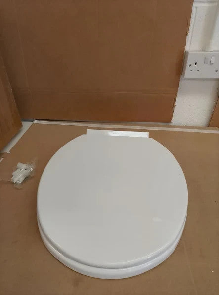 Argos Home Anti Bac Toilet Seat White Plastic Hinge 45.1x36x6.4cm New