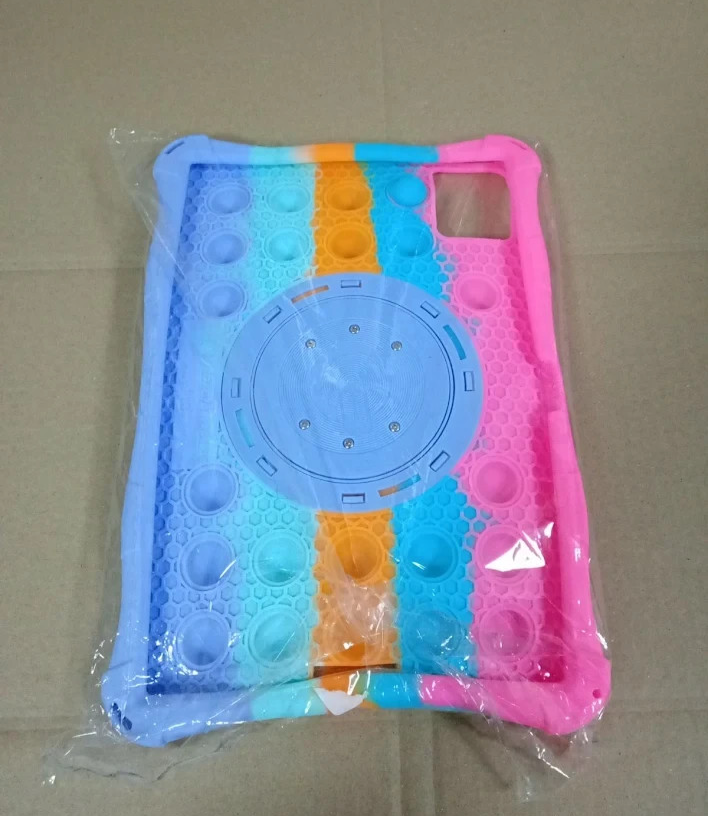 ATOOZ Lenovo Tab M11 Kids Silicone Case Rotatable Stand Strap Stylus Pink Bubble