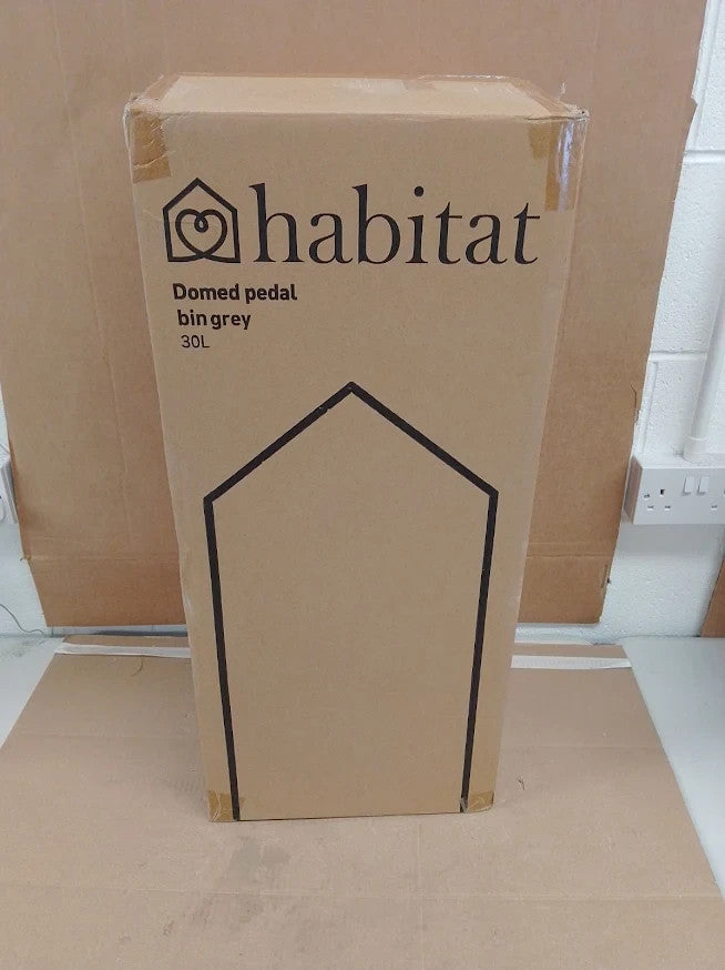 Habitat 30 Litre Round Kitchen Pedal Bin Matt Grey Waste Bin Quality Design