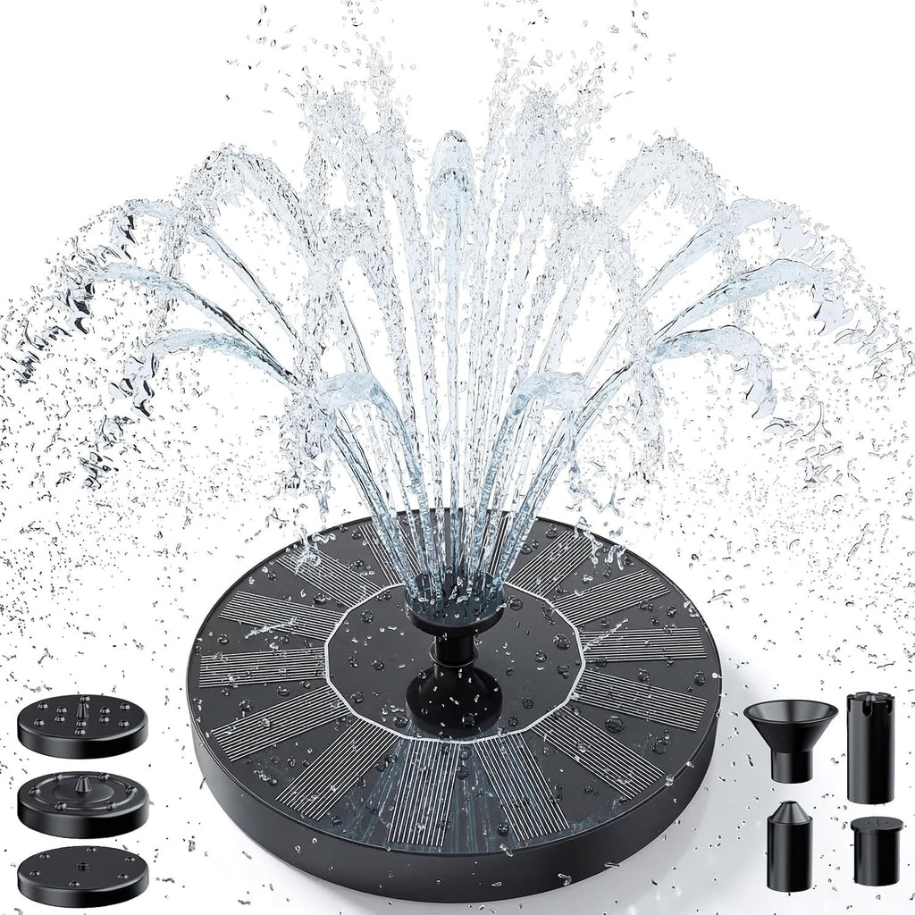 AMZtime Solar Water Fountain Bird Bath Outdoor Pond Pump 6 Water Features New