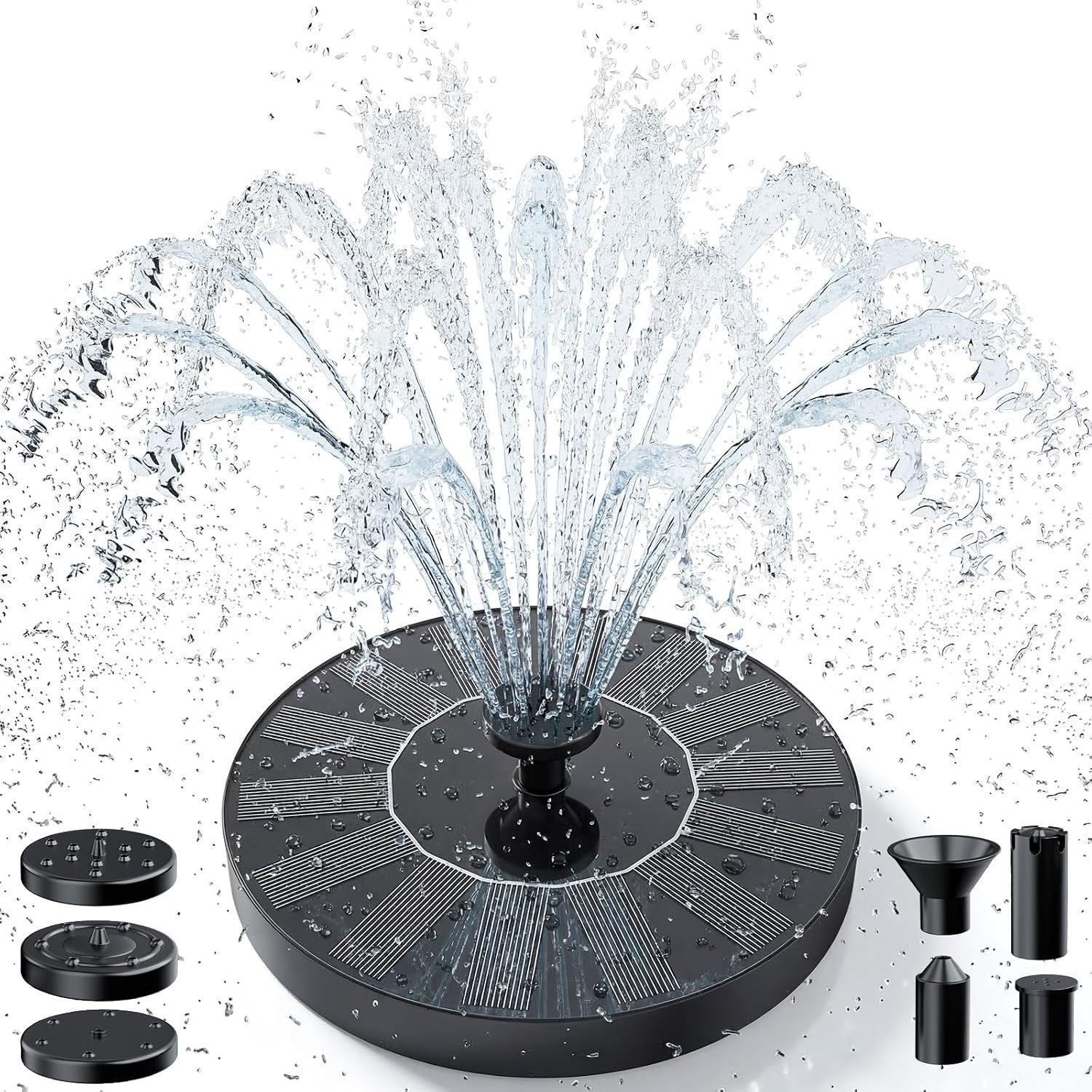 AMZtime Solar Water Fountain Bird Bath Outdoor Pond Pump 6 Water Features New