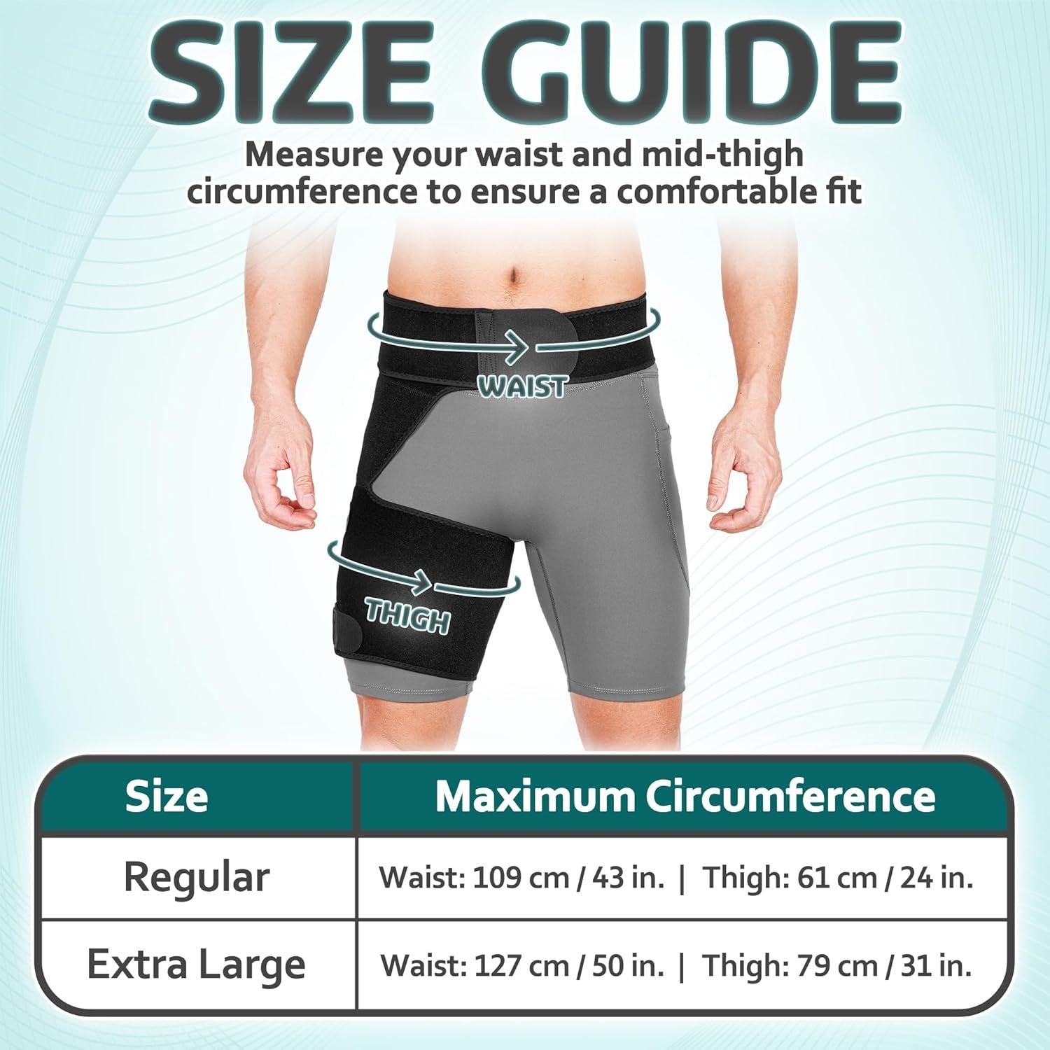 Cozlow Hip Brace Compression Wrap Regular Size Sciatica Pain Relief New