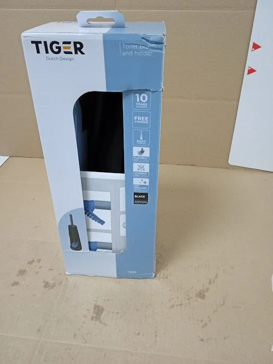 Tiger Tess Toilet brush Holder Freestanding Swoop Brush Flexible Black New