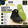 SCAN Viper Safety Work Boots UK 8 EU42 SBP SRC Steel Toe Cap Slip Resistant