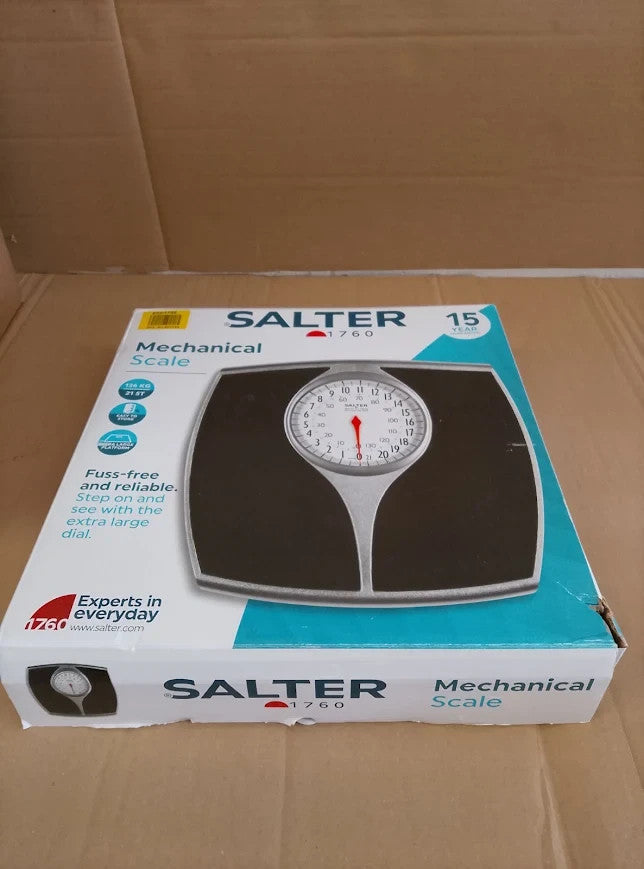 Salter Mechanical Bathroom Scales Black Easy Read Dial 5.5x30x30cm