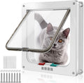 WeeGoo Large Cat Flap OD 25x23.5cm Lockable Pet Door 4way Silent White New