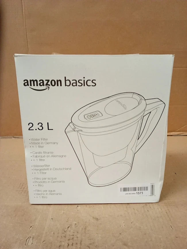 Amazon Basics 2.3L 4 Pints  Water Filter Jug 1x30 Days Cartridge BPA Free New