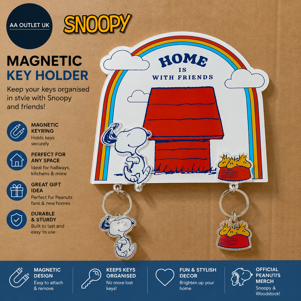 Grupo Erik Peanuts Snoopy Magnetic Key Holder Wall Keychains Organiser Home