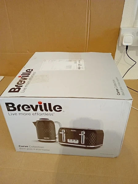 Breville Curve 4 Slice Toaster High Lift Wide Slots Black Chrome 220V New