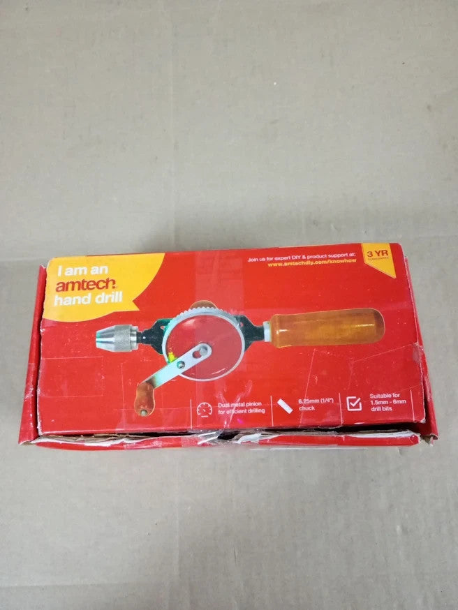 Amtech Hand Drill Manual Rotary Egg Beater Drill Woodworking DIY Tool Design