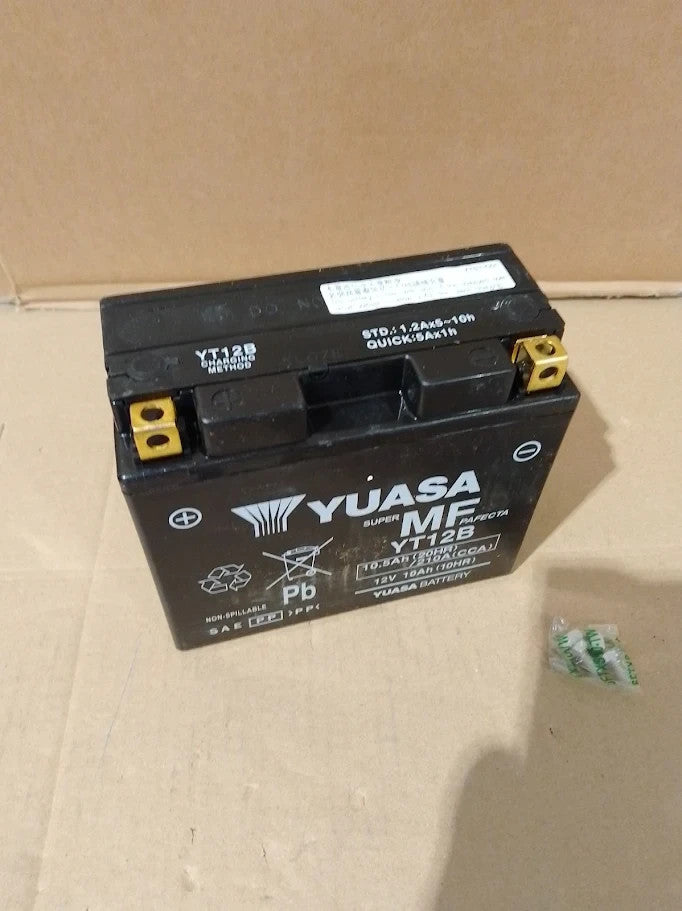 Yuasa YT12B 12V 10Ah AGM Motorcycle Battery Sealed Maintenance Free YT12BBS New