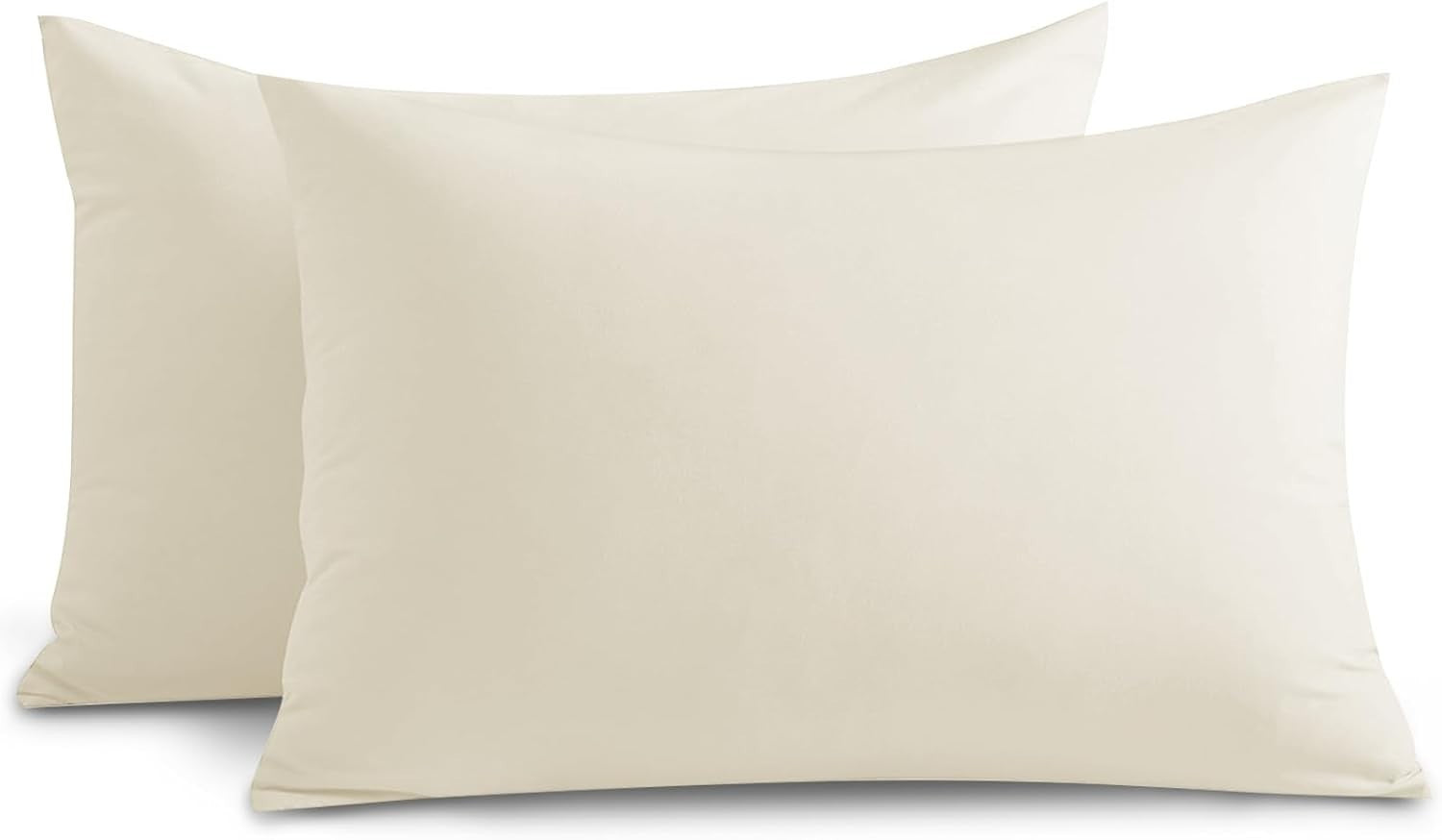 Yorkshire Bedding Pillow Cases 2 Pack Brushed Microfiber Cream 50x75cm New