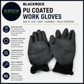 Blackrock PU Coated Work Gloves Size XL 10 Grip Gardening Warehouse PPE Design