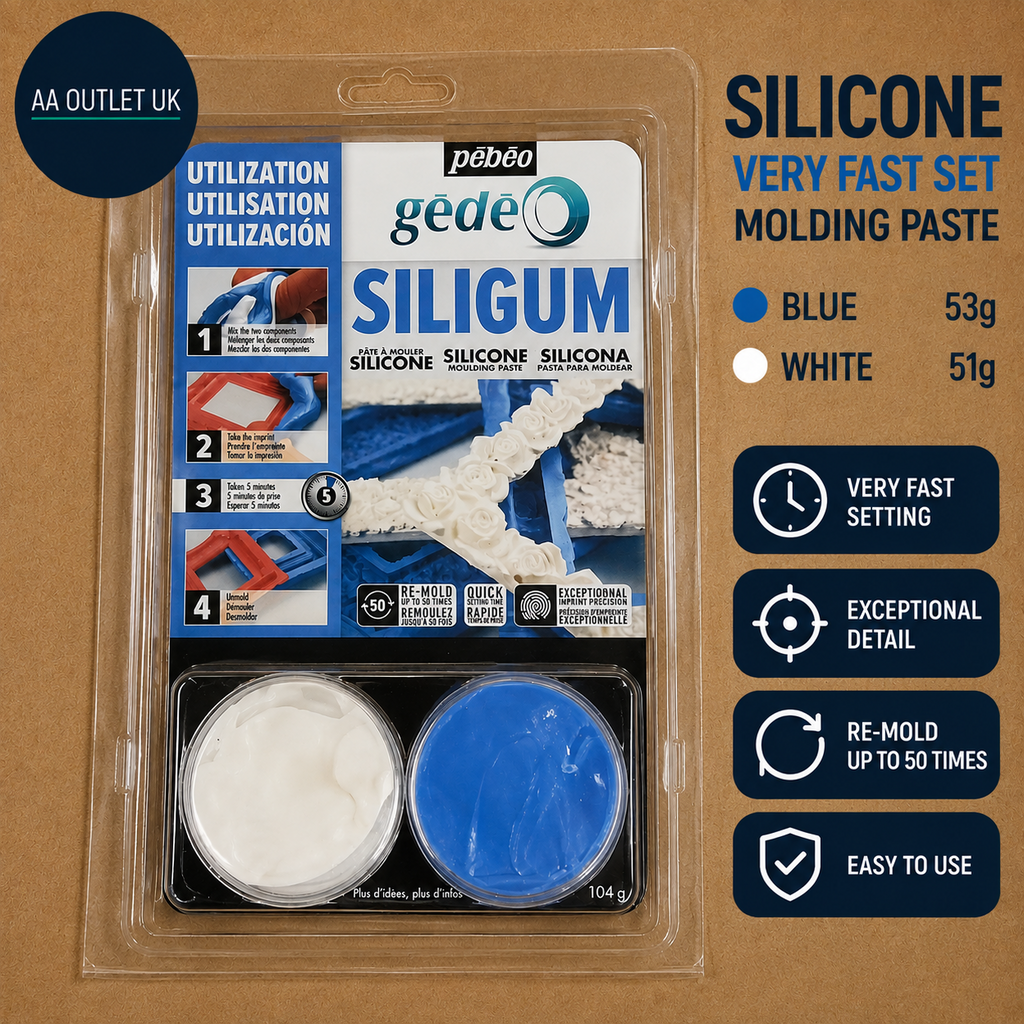 PEBEO 766309 Silicone Very Fast Set Silver 23x15x3cm Gedeo Siligum