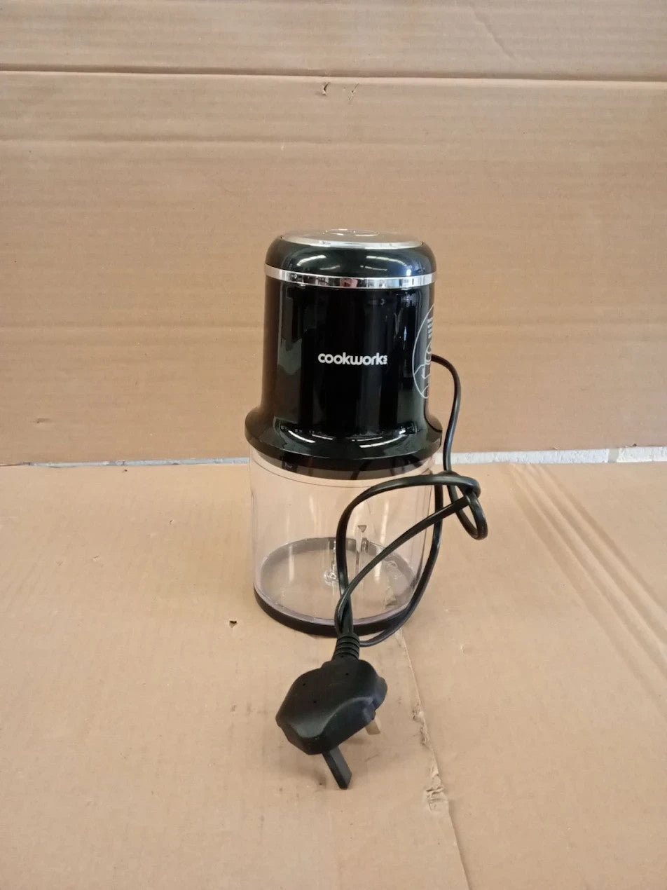 Cookworks CH1117BN Mini Chopper Black 200 Watts 0.5L Capacity Removable Blades