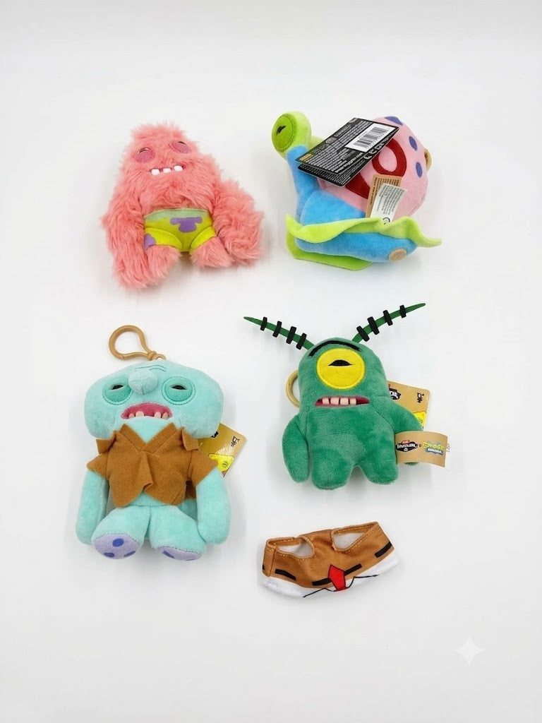 Fuggler SpongeBob Plush Keyring 4 Pieces ZURU Funny Collectible Modern Design