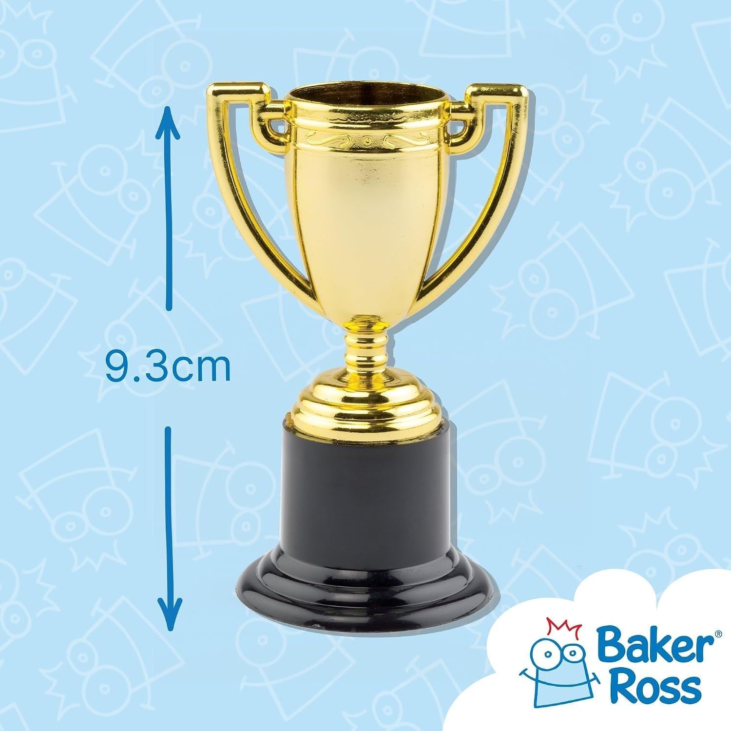 Baker Ross P670 Gold Trophies Kids Party Fillers Small Toys Prizes 5 Pack New