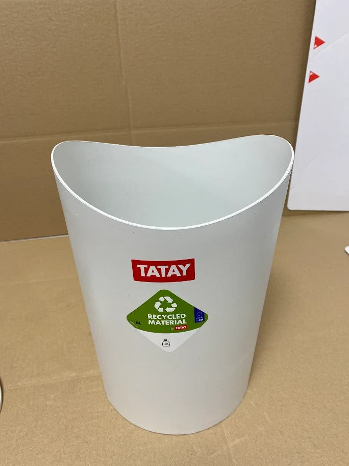 Tatay Bathroom Bin Swing Lid Compact Modern Design Durable Plastic 6L New