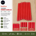 Bolsius Tapered Dinner Candles Red 8 Pack 23cm Long Burning Time Unscented