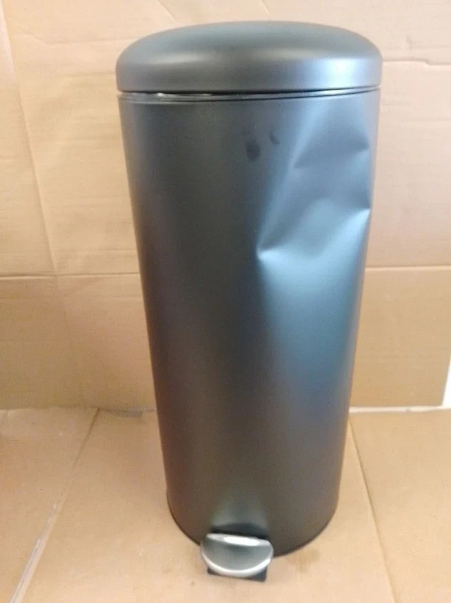 Habitat 30 Litre Domed Pedal Bin Black Kitchen Bathroom Waste Quality Design