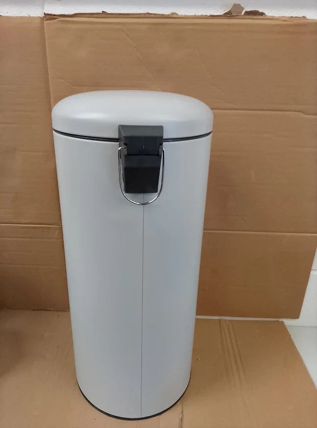 Habitat Matt Grey 30 Litre Round Pedal Bin Kitchen Waste Rubbish Quality Design