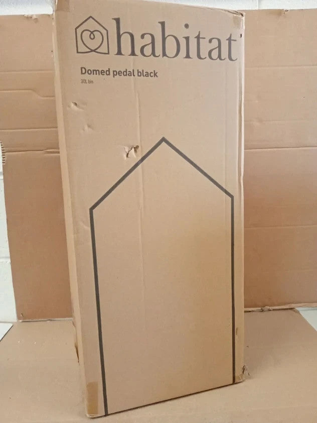 Habitat 30Litre Domed Pedal Bin Made From Steel Inner Bin Black 67x29x29