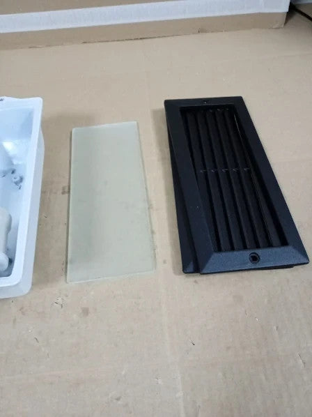 Eco Outdoor Black Aluminium Frosted Glass Brick Light Grille IP44 Rated