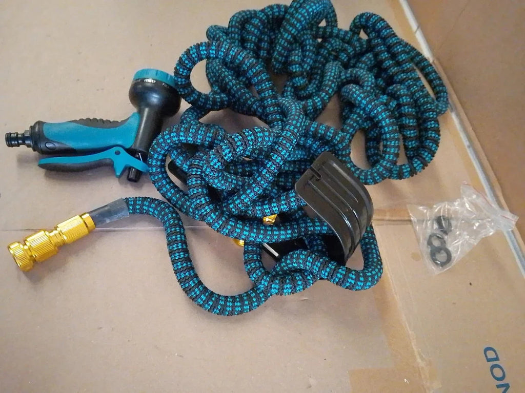 Expandable Garden Hose Pipe 100ft 10 Pattern Spray Nozzle Retractable Gardening