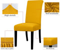 Lellen Dining Chair Covers Set 4 Stretch Dining Slipcovers 1x25x35cm Golden New
