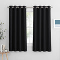 PONY DANCE Black Blackout Eyelet Curtains Bedroom 2 Panels 46x60in Drop New