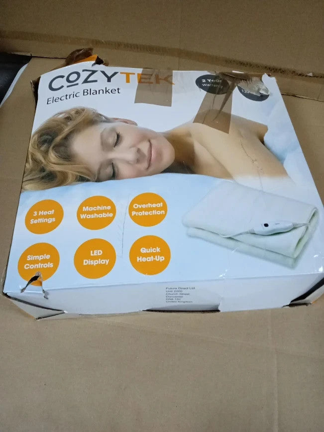 Cozytek Double Electric Blanket 135x120cm Soft Polyester Fitted Underblanket