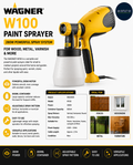 WAGNER W100 Paint Sprayer 280W Wood Metal Varnish Spray Gun 800ml Container
