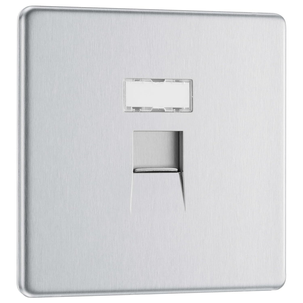 BG Electrical Screwless Flat Plate Single RG45 Data Outlet Socket New