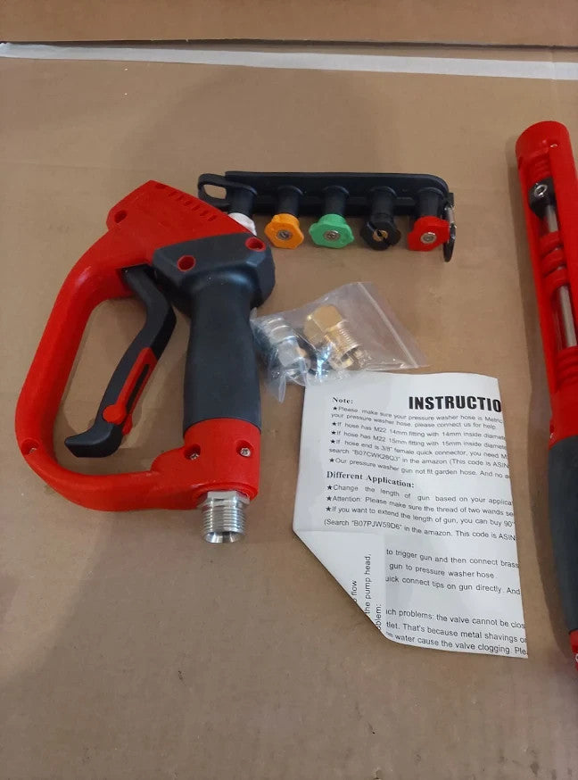 Tool Daily Deluxe Pressure Washer Long Gun Lance 40" 5000 PSI 5 Nozzle Tips