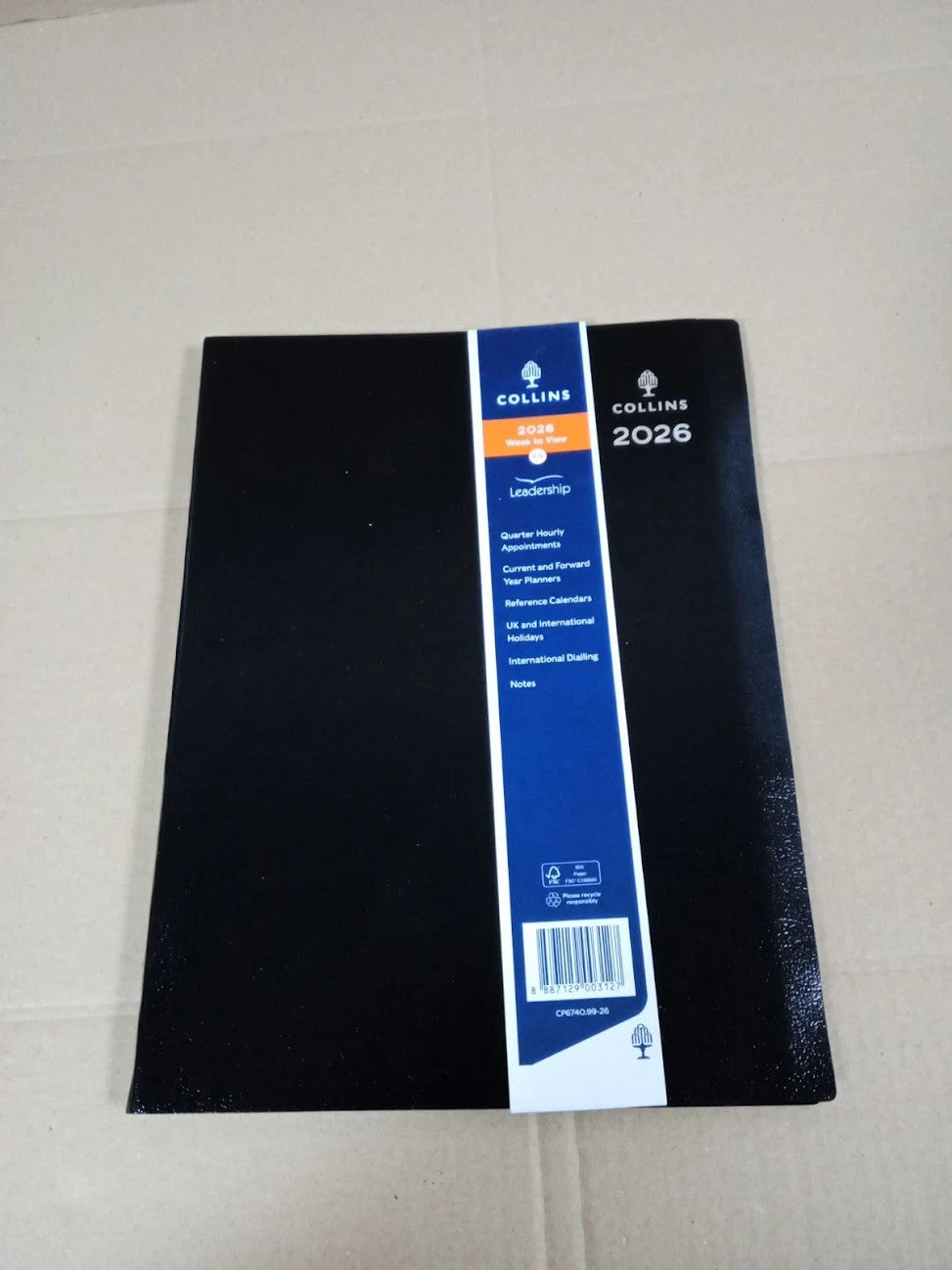 Collins Leadership 2026 12 Month Calendar Year Planner Week To View Black New