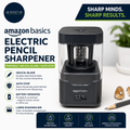 Amazon Basics Portable Electric Pencil Sharpener Helical Blade Auto Stop