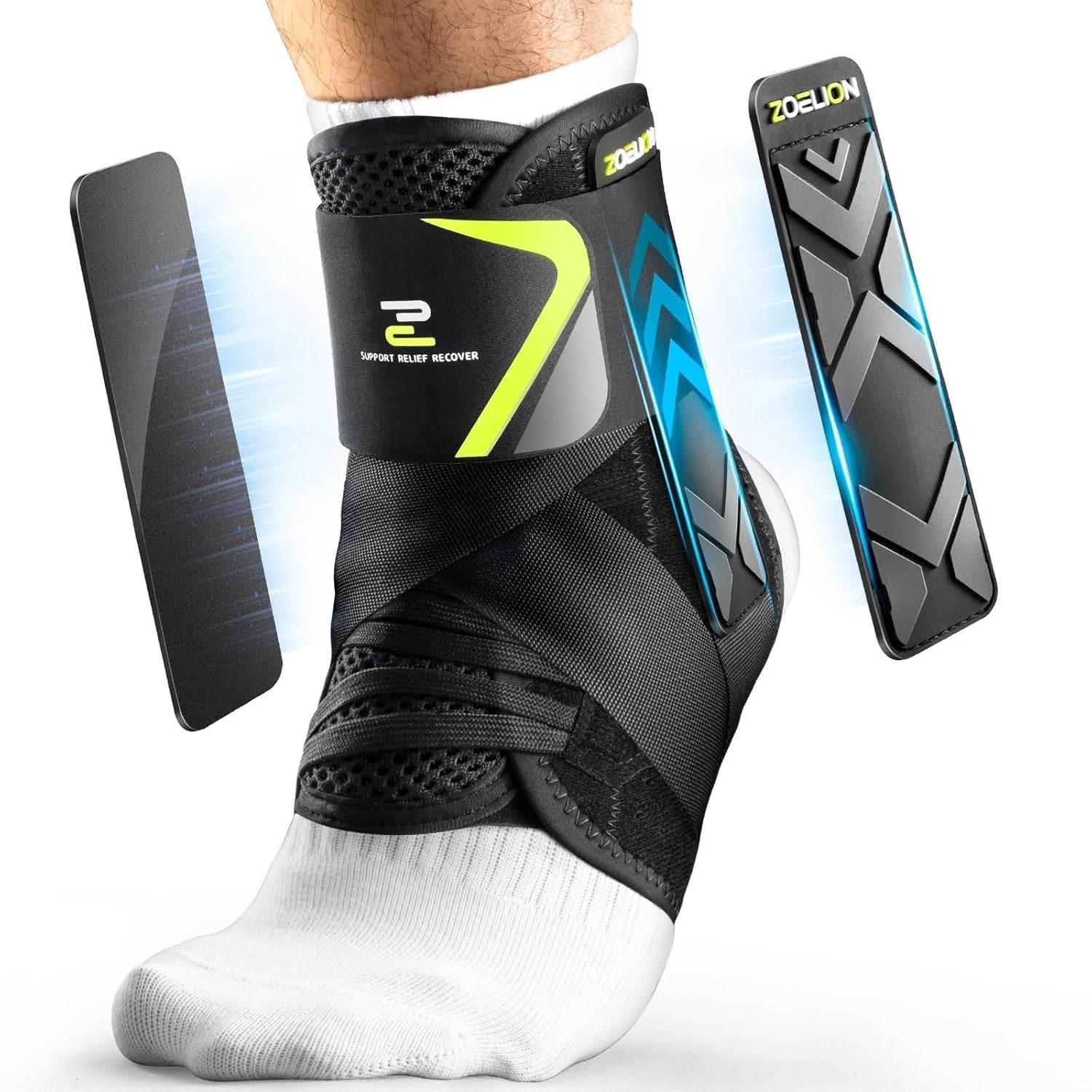 Zoelion Ankle Support Side Stabilizing Pads Quick Lace Up Brace Small New