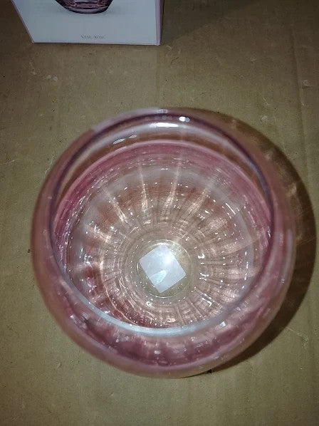 Villeroy Boch Rose Garden Home Vase 20cm Crystal Glass Pink Round 1x1x1in