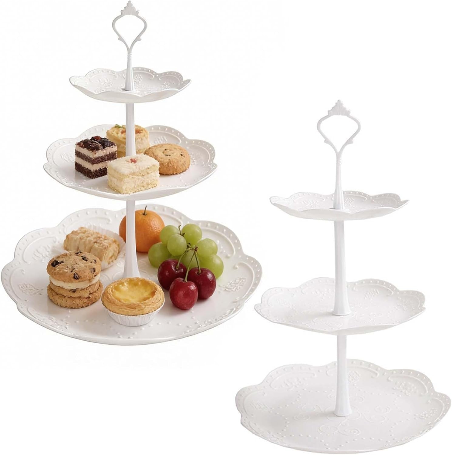 3 Tier Cake Stand 2 Pack Square Afternoon Tea Stand Food Grade PP New