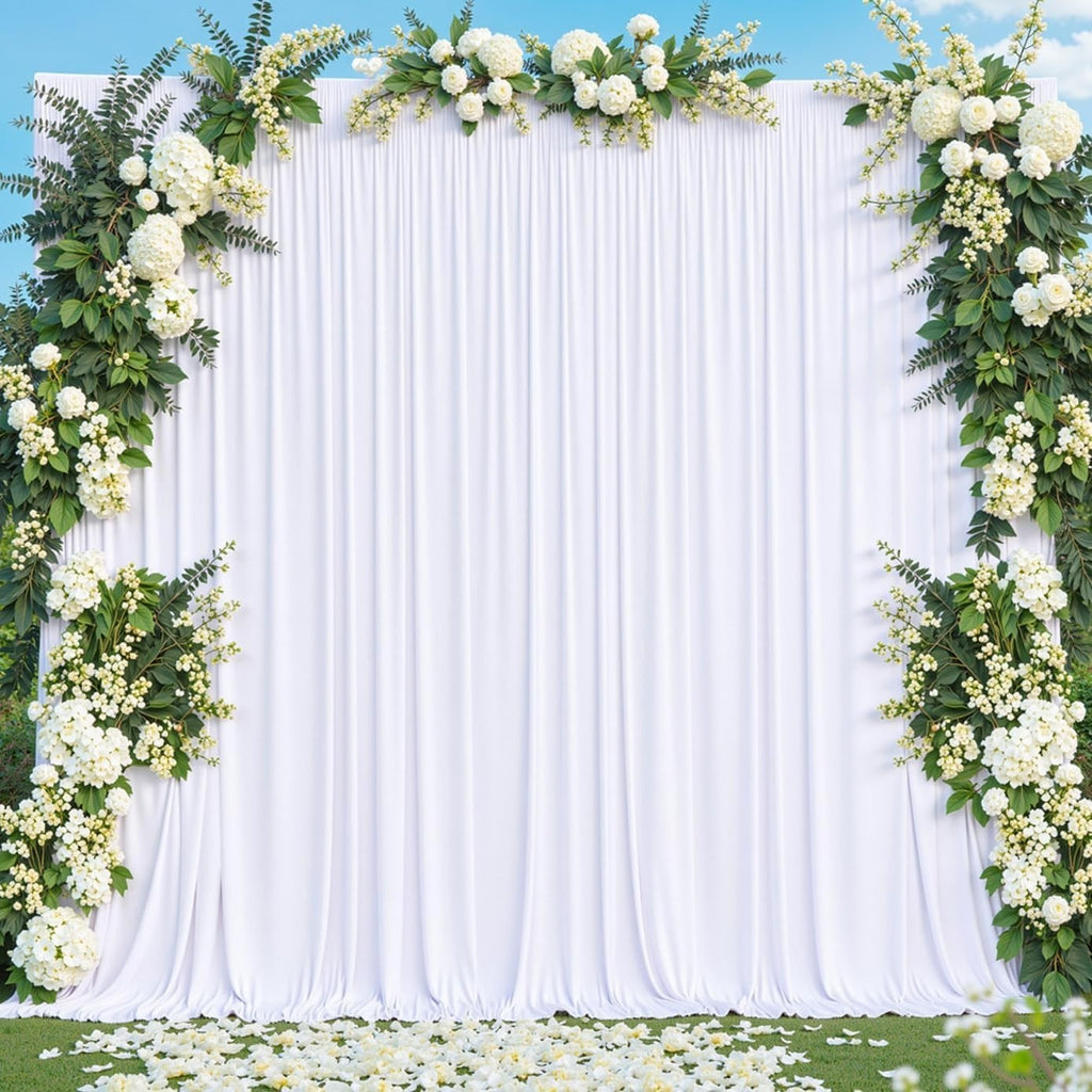 10x10 White Backdrop Curtain For Parties Wedding Wrinkle Free White Backdrop New