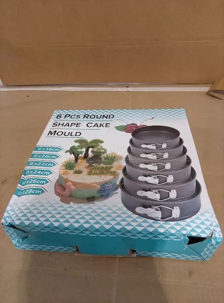 Zeonhei 6 Cups Sizes Round Cake Tins Set Springform Removable Bottom 18-28cm New