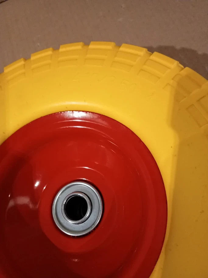 Vounot Puncture Proof 3.5-4 PU Wheelbarrow Wheel 260x85mm 16mm Yellow