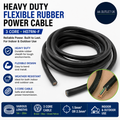 Heavy Duty Flexible Rubber Power Cable 3 Core 1.5mm² 2.5mm² H07RNF Indoor Black