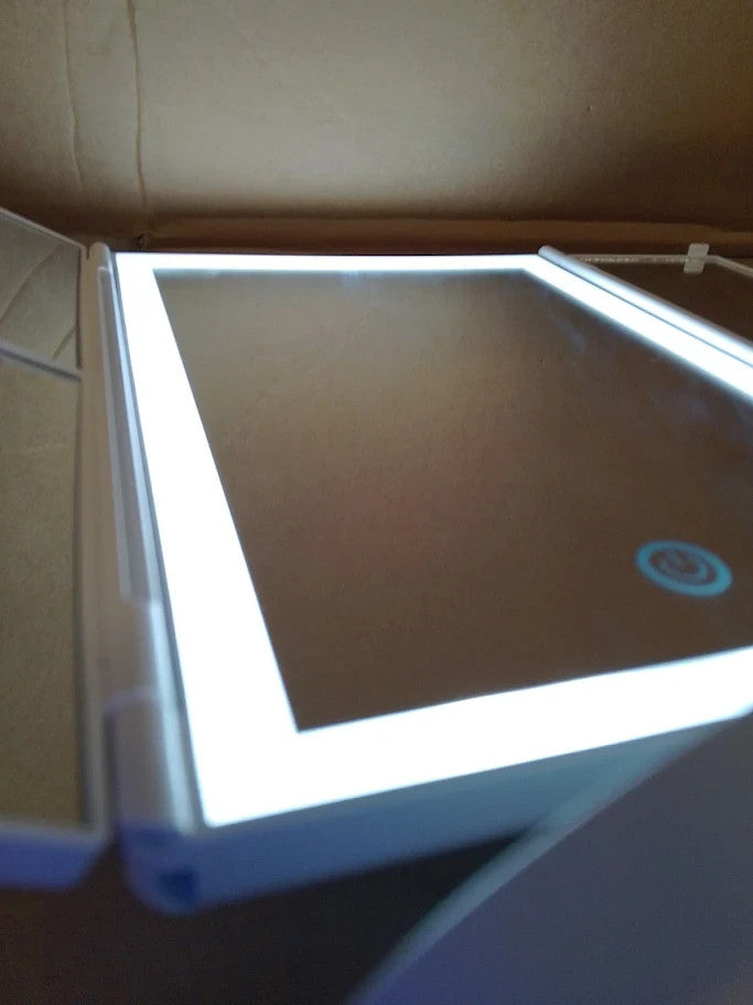 Grifema Vanity Makeup Mirror Trifold Table Magnification 32 LED Lights 3x2x1 New