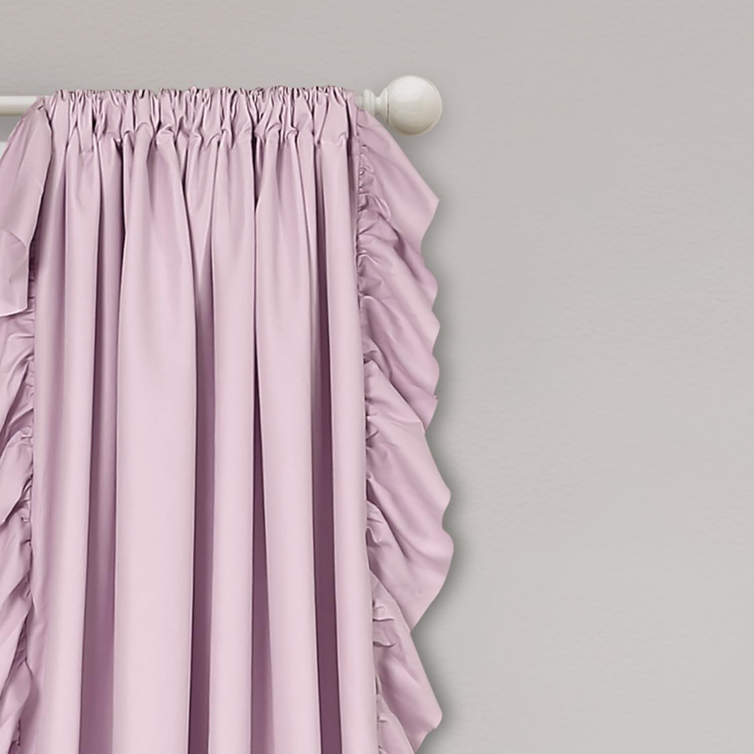 Lush Decor Reyna Romantic Ruffle Window Curtain Panel 54x84 Inch Lilac Pair New