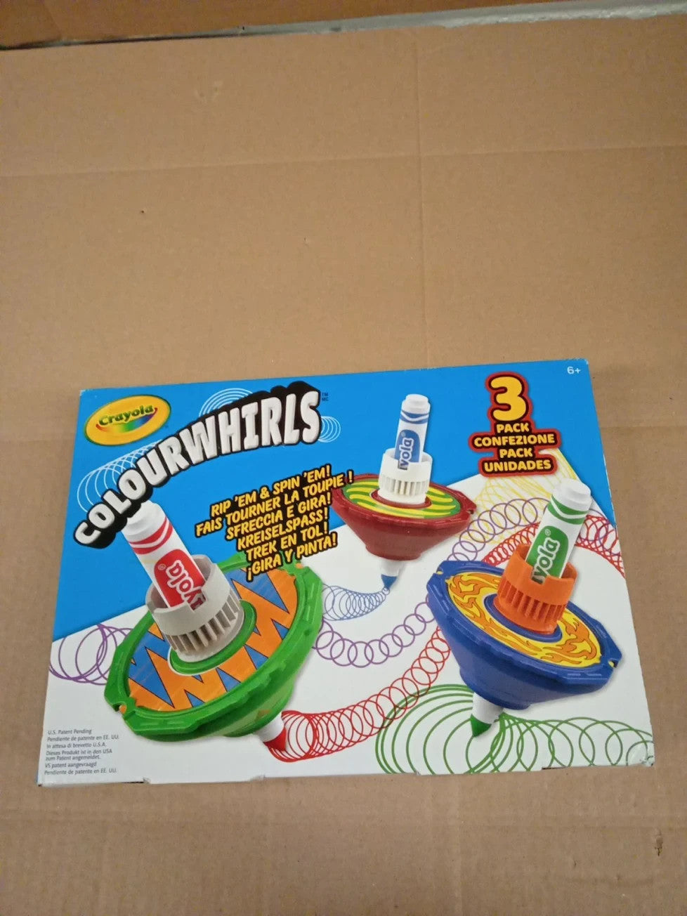 CRAYOLA Colourwhirls 3 Pack Rip Em & Spin Includes 3 Colourwhirls  Ages 6+