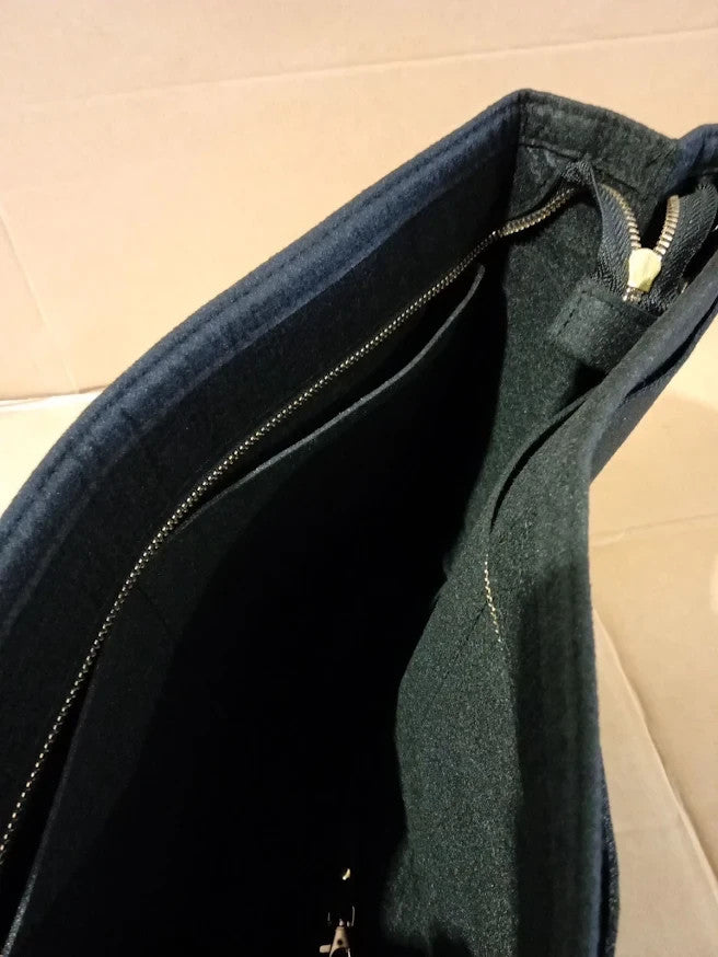 Black XL Felt Purse Organiser Insert Tote Bag Liner Multi Pockets Women New