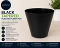 Black Tapered Plastic Plant Pot Planter Indoor Outdoor Flower Pot Garden New