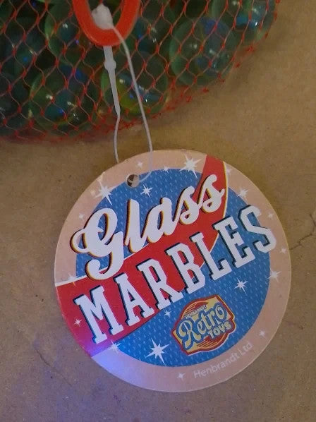 Henbrandt Glass Marbles Net 50pcs Single Pack Design Retro Toys 2x14x4cm New