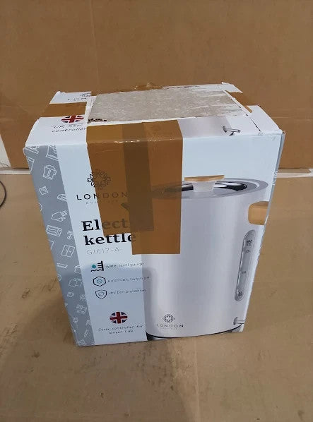 London Boutique 1.7L Electric Kettle Black 3000W Cordless Stainless Steel New